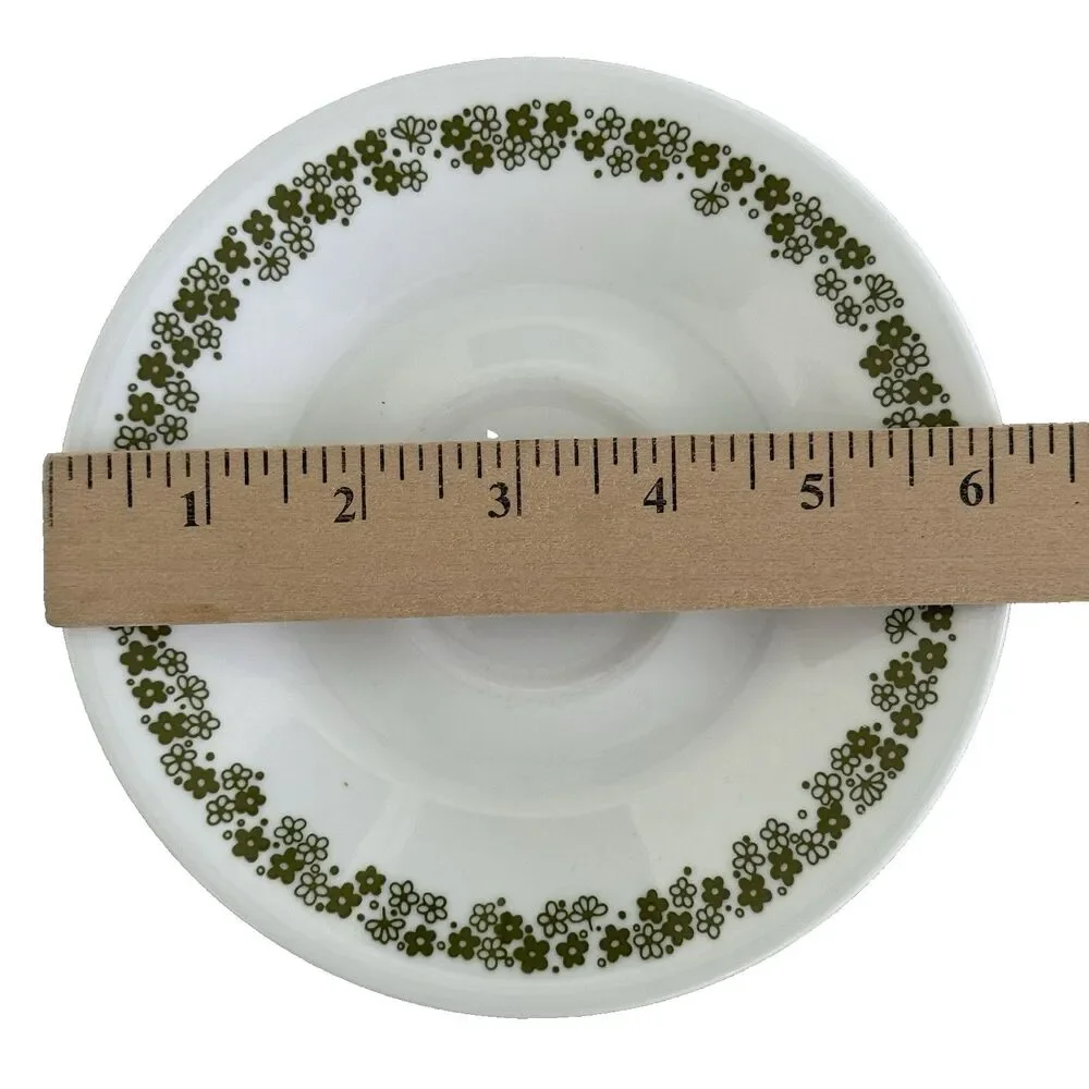 VTG Corelle Spring Blossom Green Crazy Daisy 5 Pc Set Saucers Plates 6.25